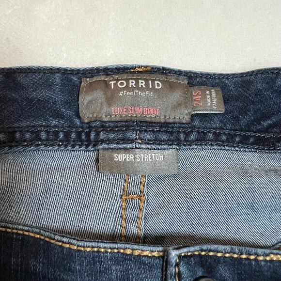 Torrid High Rise Luxe Slim Boot Cut Stretch Jeans Size 24S Western Casual Boho - Picture 4 of 10